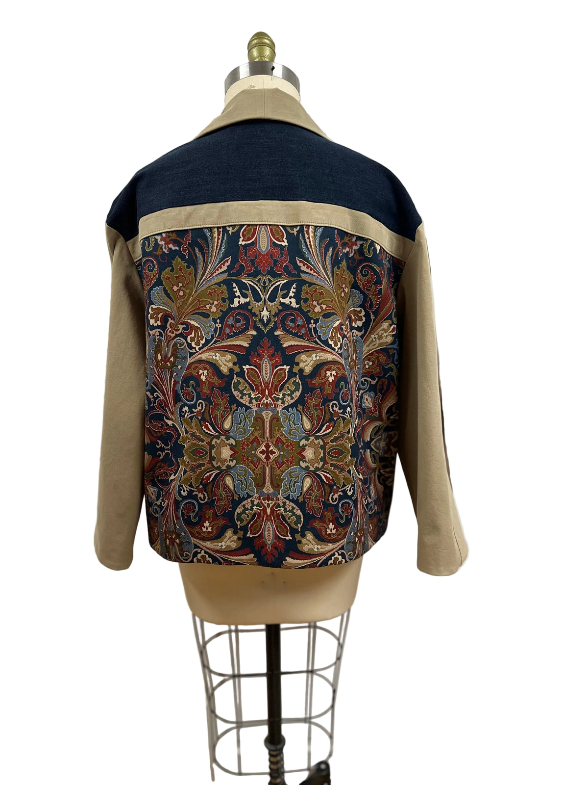 Navy Print Car Coat