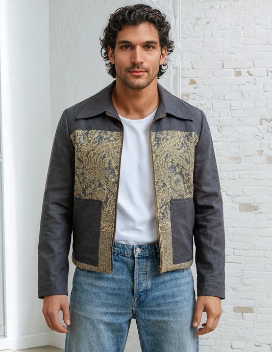 Steel Gray Pashmina Jacket