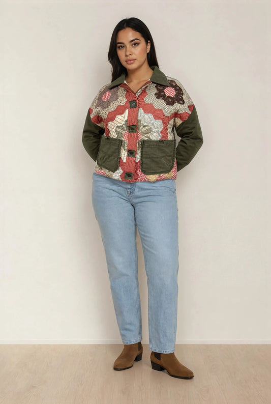 Grandma's Flower Garden Quilt Jacket