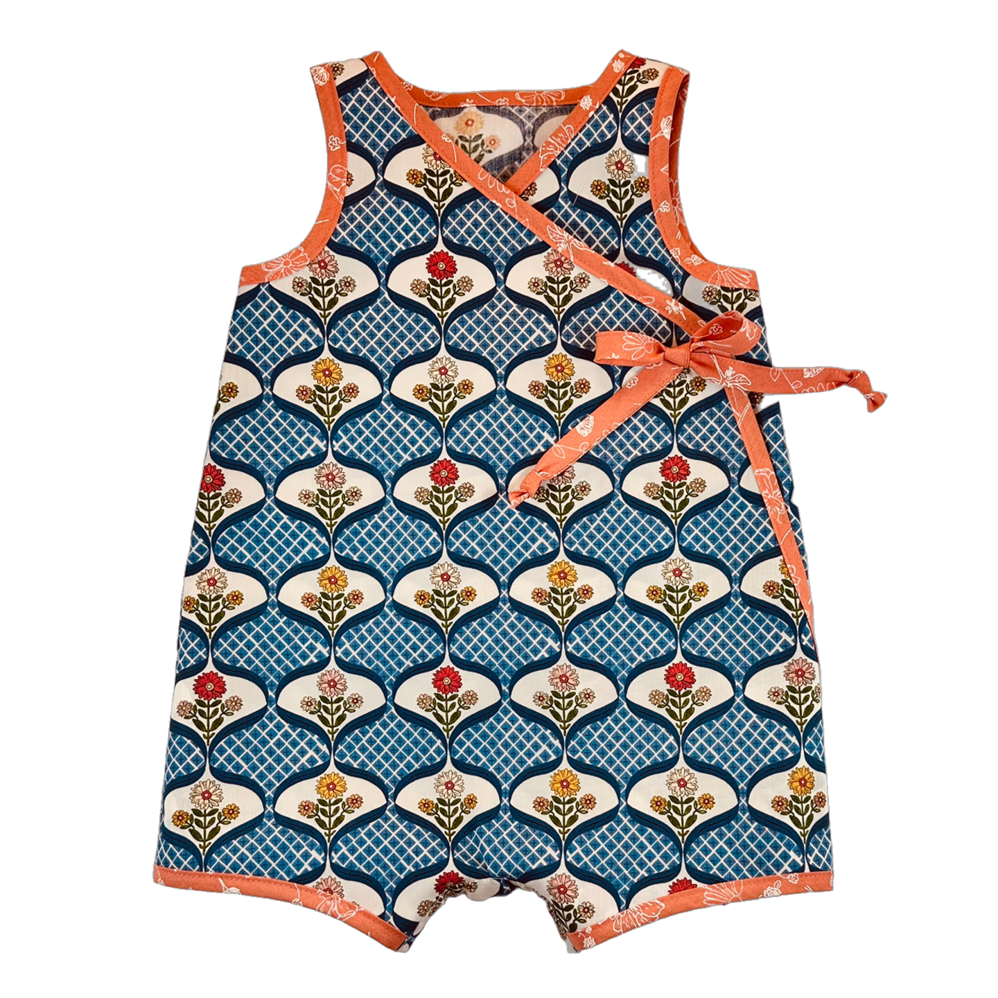 Bailey Romper in Cotton - Lattice Garden