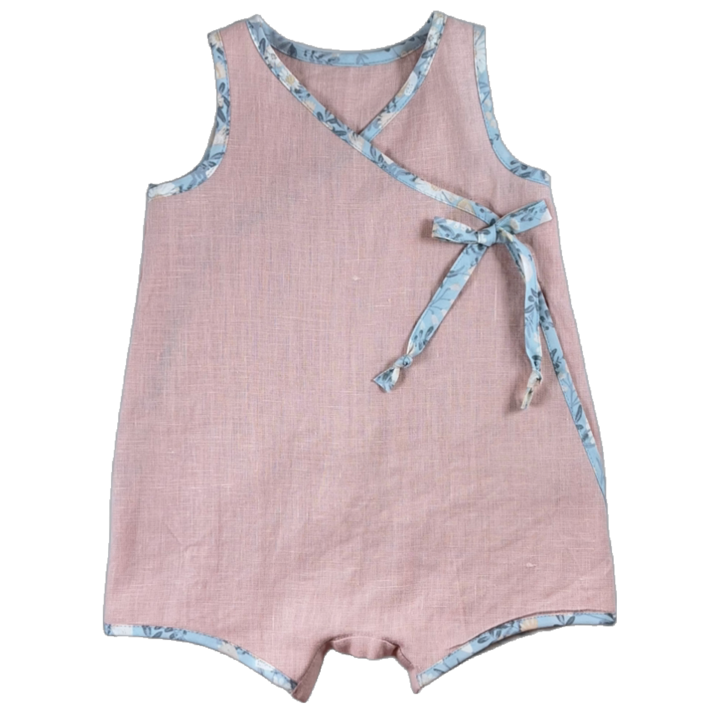Bailey Romper in Linen - Morning Frost